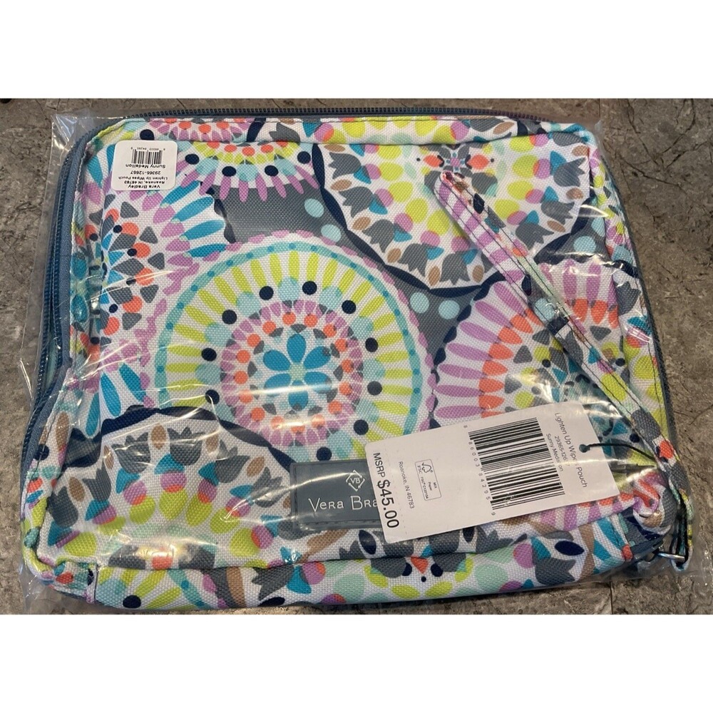NIP Vera Bradley Lighten Up Wipes Pouch Sunny Medallion MSRP $45